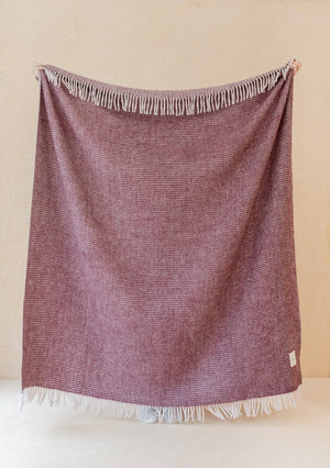 TBCo Recycled Wool Blanket in Berry Waffle