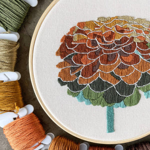 Zinnia Embroidery Kit