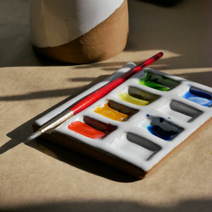 Busy Hands Studio Medium 8-Pan Ceramic Watercolor Artist Palette